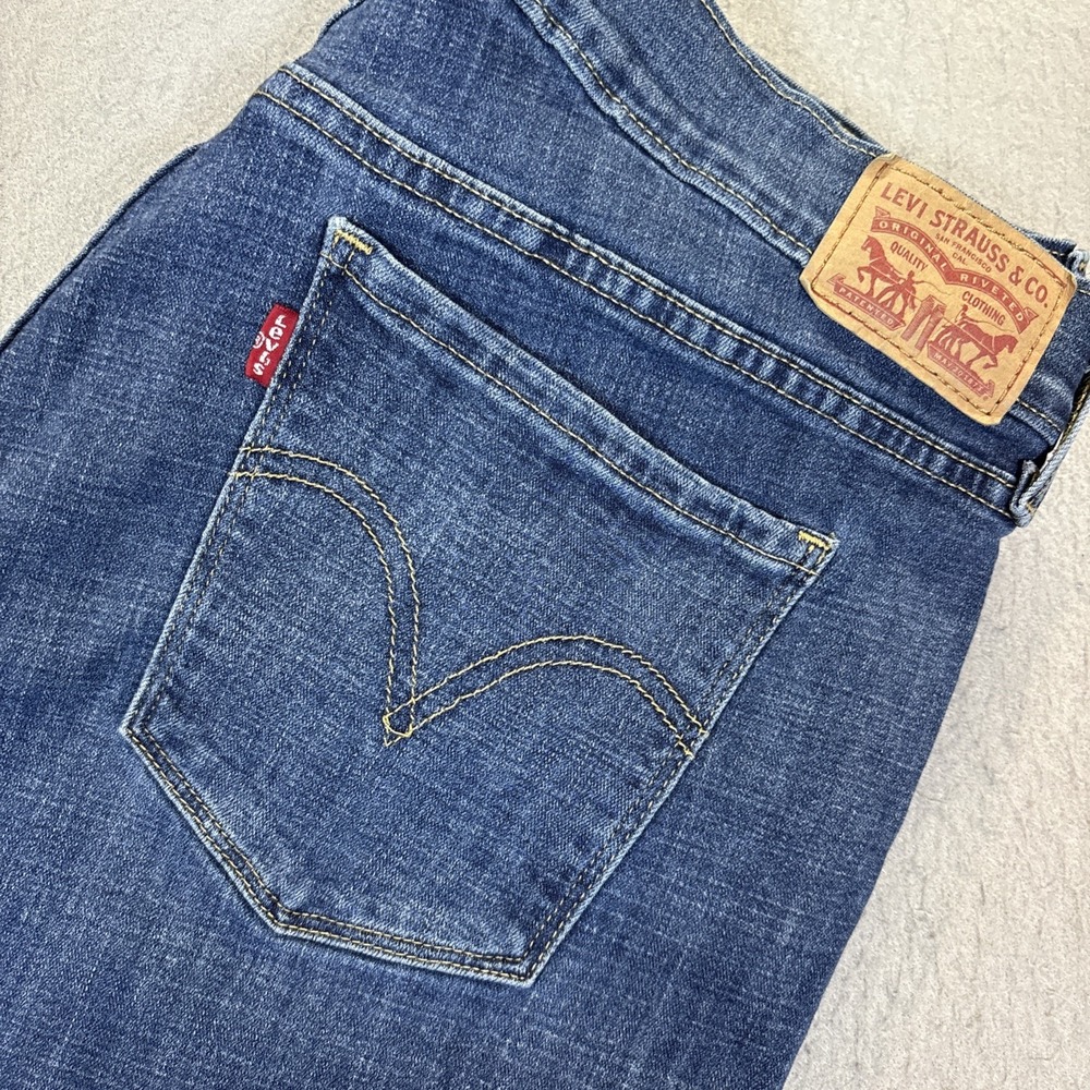 Levi's 505 Straight Legβ Jeans Women's Blue Medium Wash Stretch Size 16 (34x34)